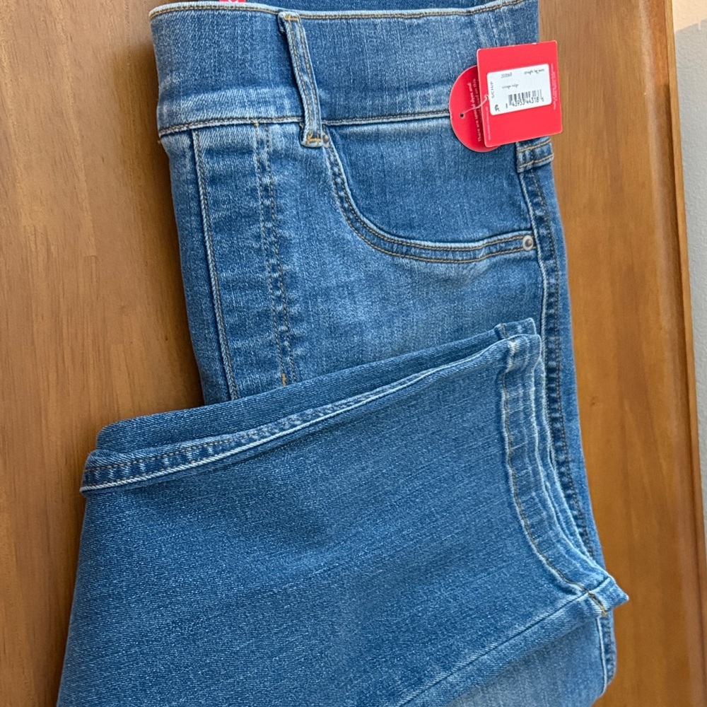 SPANX Women's Straight Leg Blue Jeans